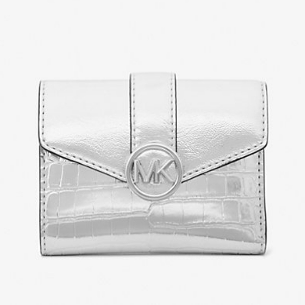 MICHAEL KORS Carmen Medium Crocodile Embossed Wallet